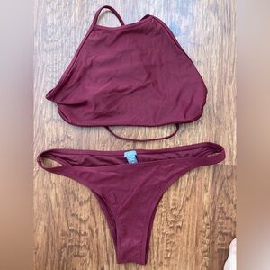 Aerie Burgundy Bikini Set